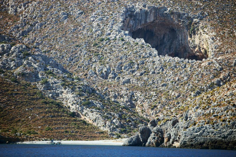 View of Sikati cave, Kalymnos, Greece
