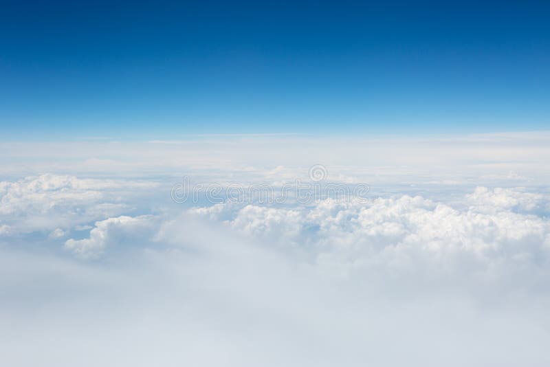 View of the sky and clouds from the airplane