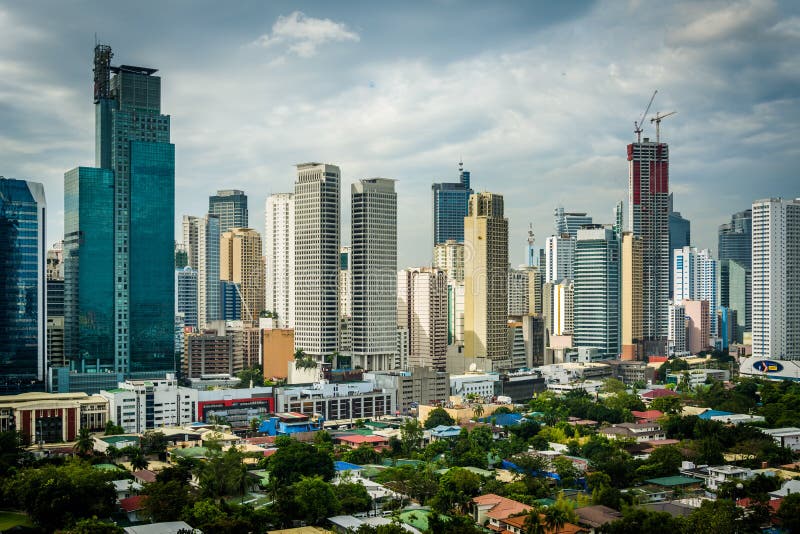 View of the skyline of Makati in Metro Manila, The Philippines. stock photography