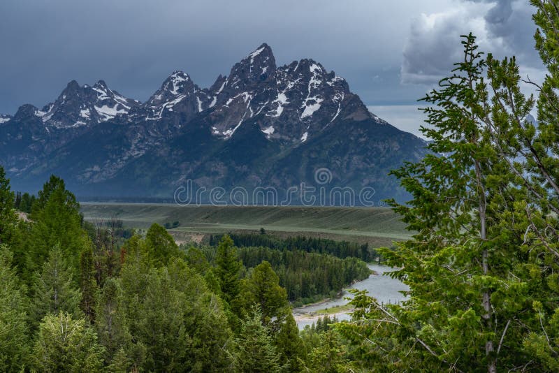 View of the Snake River from the Snake River Overlook Stock Image