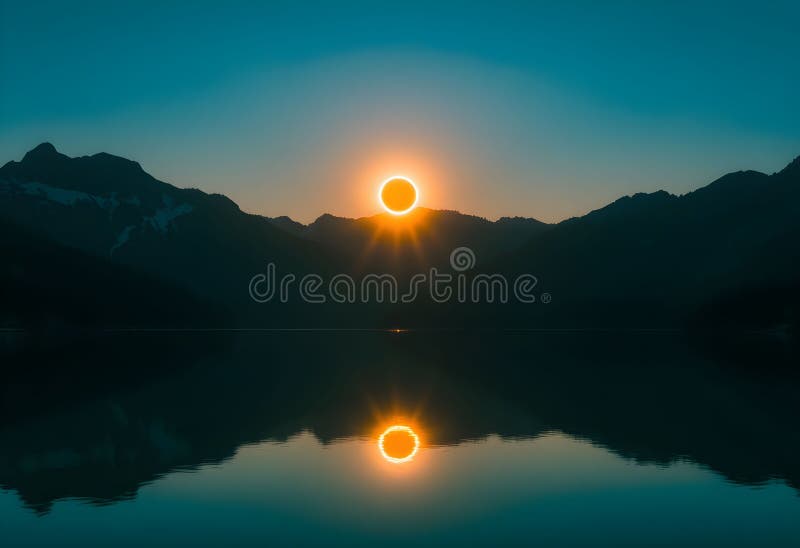 A view of a Solar Eclipse stock illustration