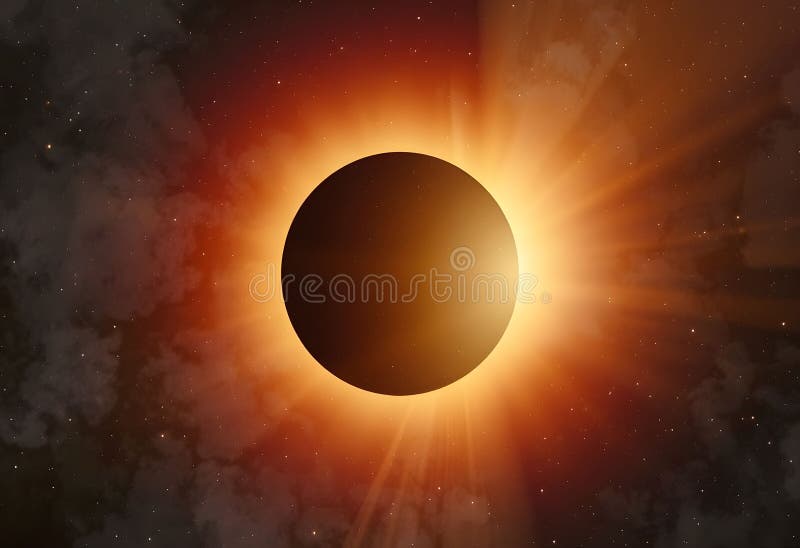 A view of a Solar Eclipse stock illustration