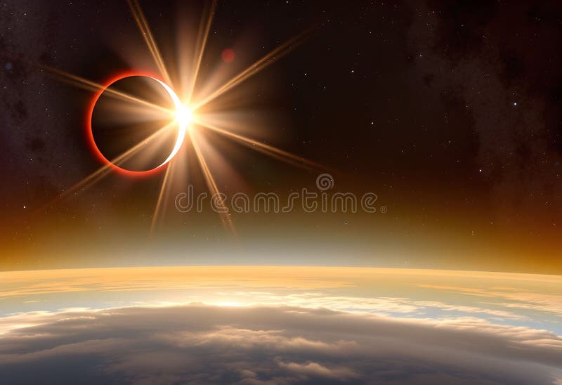 A view of a Solar Eclipse stock illustration