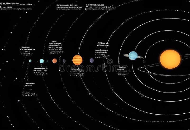 A view of the Solar System vector illustration