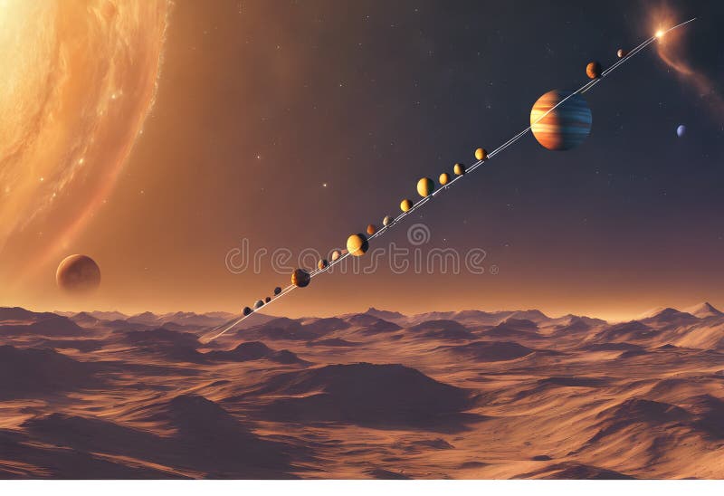 A view of the Solar System vector illustration