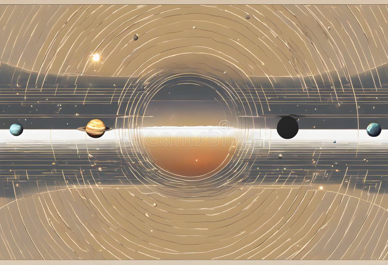 A view of the Solar System vector illustration