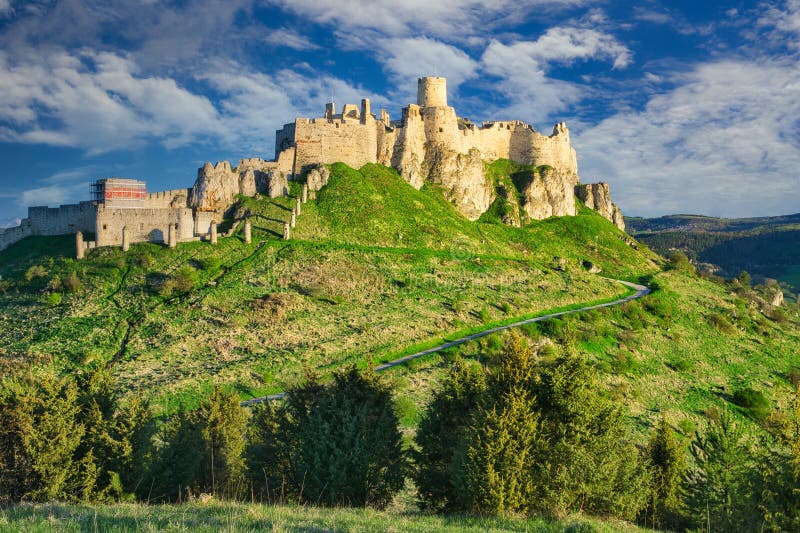 View at Spissky hrad castle from Ostra hora mountain