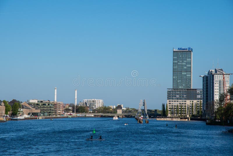 View of the Spree river in city of Berlin in Germany royalty free stock photography View of the Spree river in city of Berlin in Germany royalty free stock photography