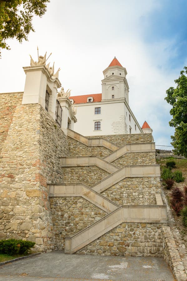 A view of the stairs leading to the courtyard of the Bratislava castle
