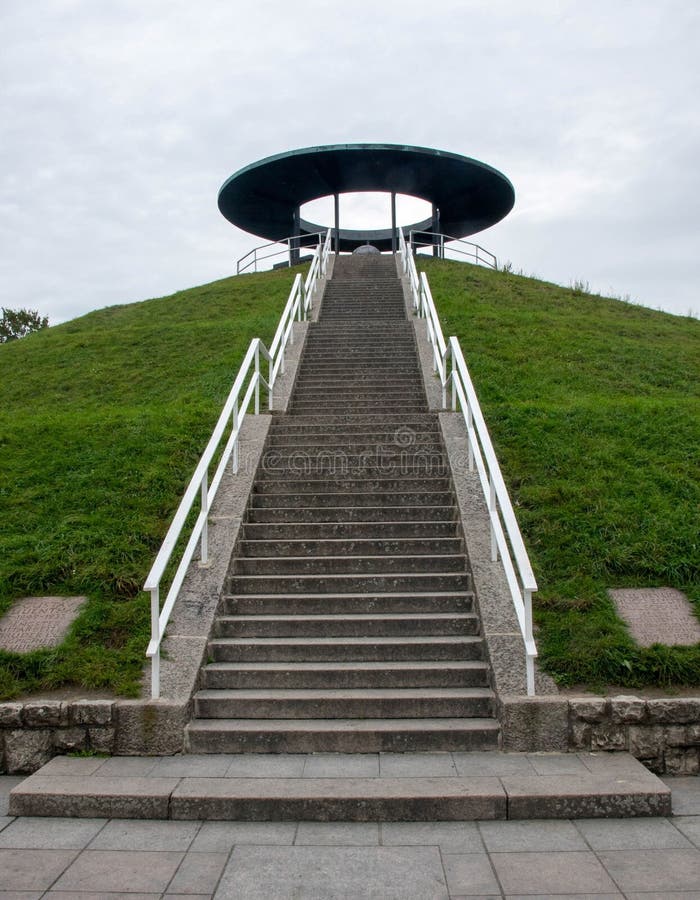 View of the Stairs in the Nature in Lilienthalpark, Berlin Stock Photo