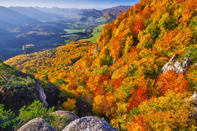 View from Stefanikova Vyhliadka above Sulov Village