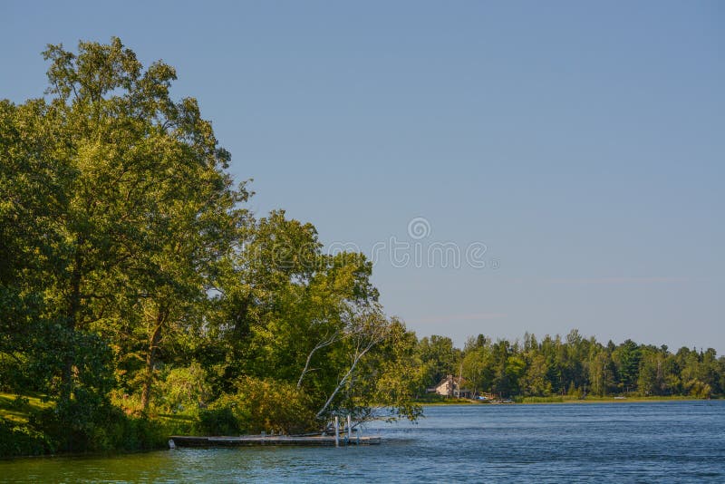A View of Straight Lake in Park Rapids, Becker County, Minnesota Stock