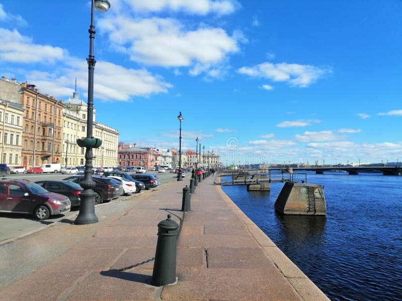 View of the street and the river stock image View of the street and the river stock image