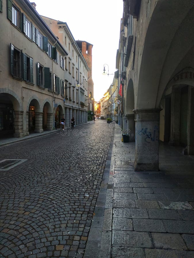 Street in Udine. Italy stock photo. Image of town, architecture - 199558446