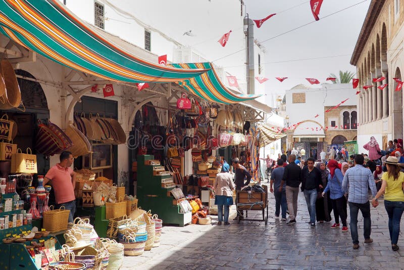 Busy streets in the old market of Tunis, Tunisia. Busy streets in the old market of Tunis, Tunisia