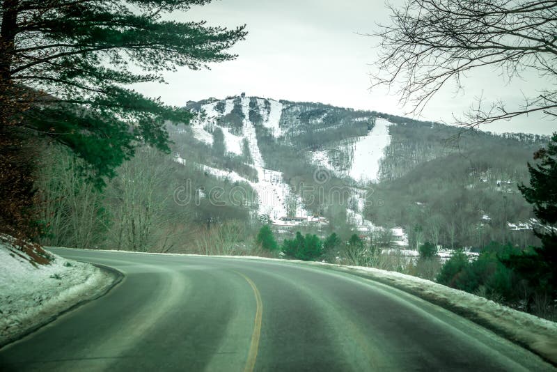 View of Sugar Mountain in North Carolina from Road Stock Image Image