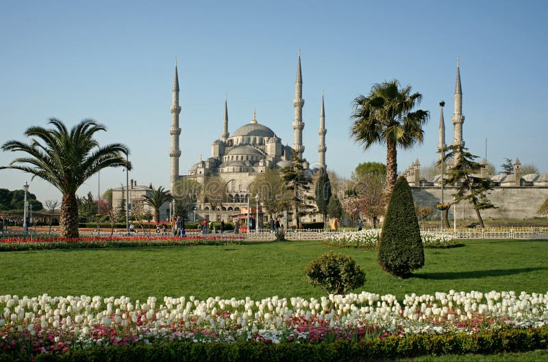 View of Sultanahmet (Blue) Mosque in Istanbul stock photo