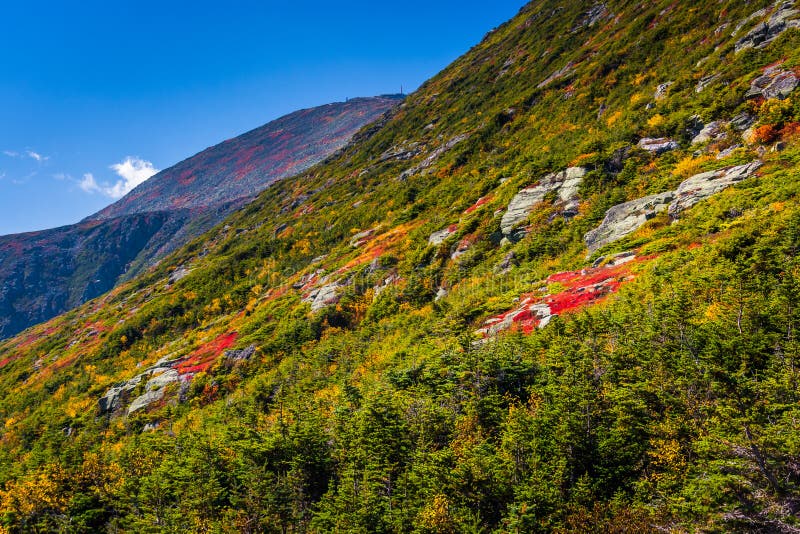 View of the Summit of Mount Washington in the White Mountains of Stock Photo Image of park