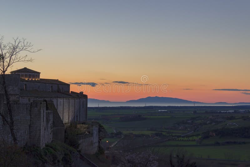 View at sunset from tarquinia royalty free stock photos View at sunset from tarquinia royalty free stock photos