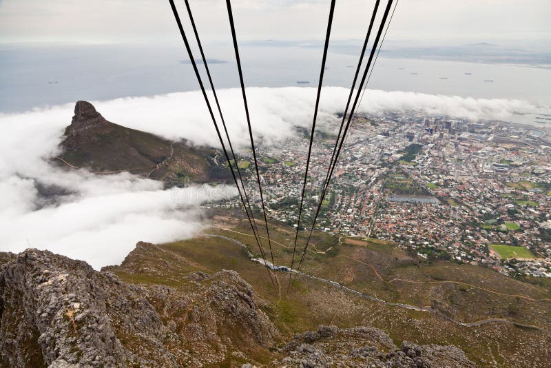 View from table mountain on Cape town