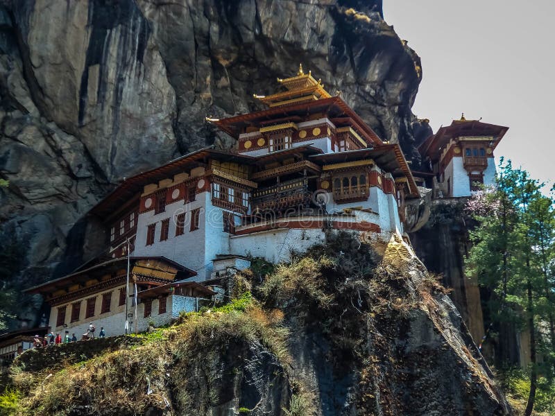 View of Taktshang Monastery or tigers nest on the mountain in Paro, Bhutan stock photo View of Taktshang Monastery or tigers nest on the mountain in Paro, Bhutan stock photo