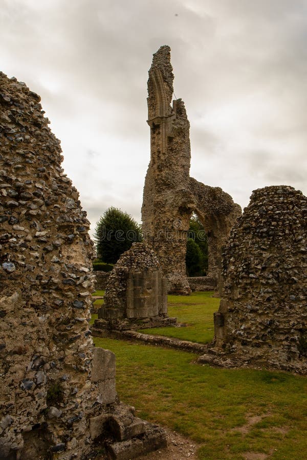 View of Tallest archway at the Medieval ruins of  Thetford Priory.Norfolk, UK
