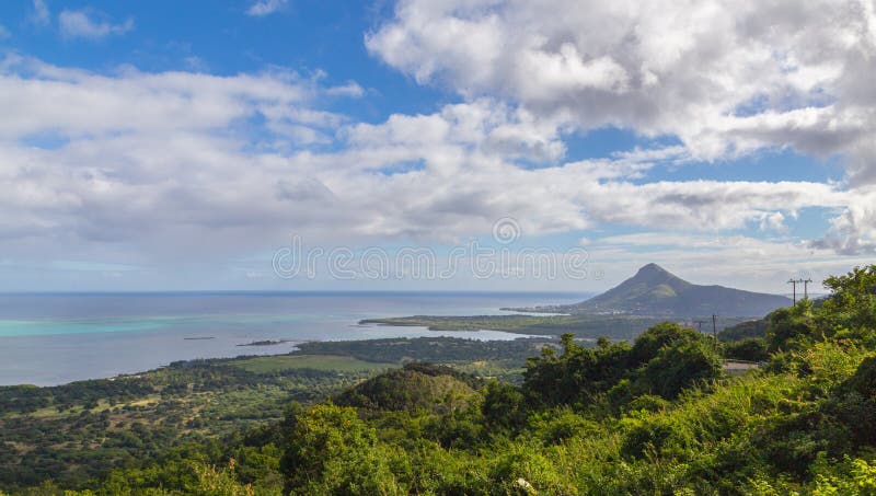 View on Tamarin Mauritius from Plaine Champagne royalty free stock photography View on Tamarin Mauritius from Plaine Champagne royalty free stock photography