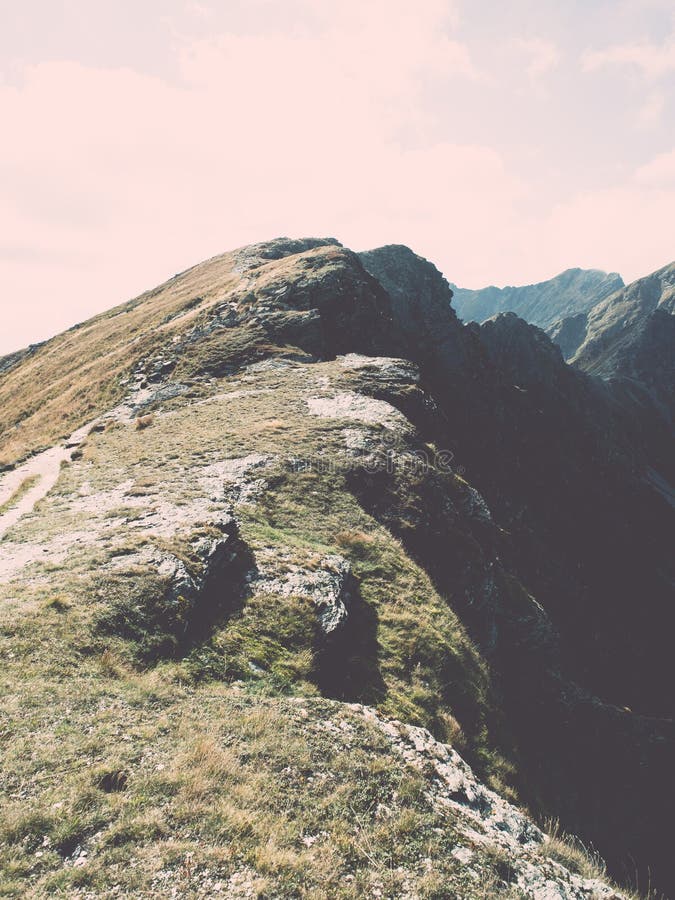 Pohled na Tatry na Slovensku - vintage efekt