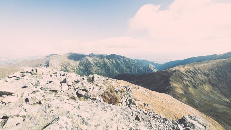 Pohled na Tatry na Slovensku - vintage efekt