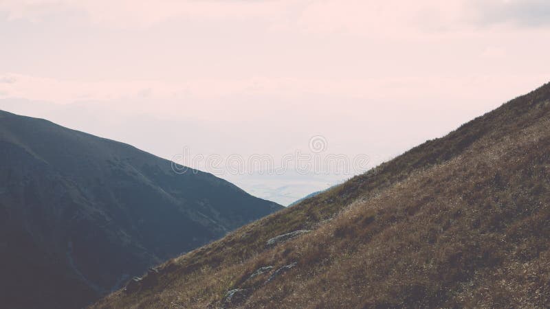 Pohľad na Tatry na Slovensku - vintage efekt