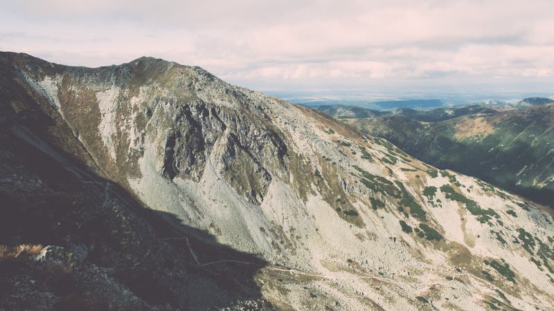 Pohľad na Tatry na Slovensku - vintage efekt