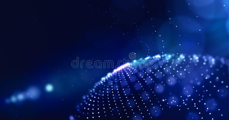 View of technology planet of data with dots connections vector illustration