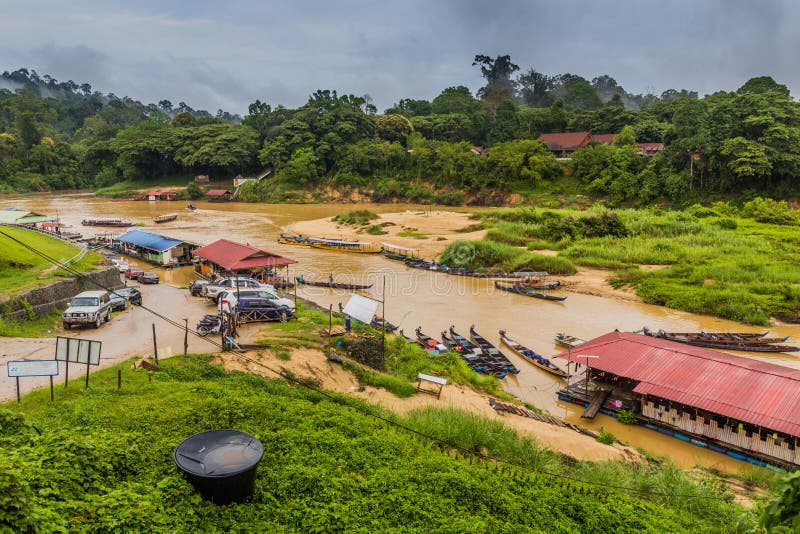 View of Tembeling river in Kuala Tahan village, Taman Negara national park, Malays