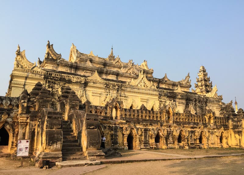 View of the temple at Innwa village in Myanmar royalty free stock photos View of the temple at Innwa village in Myanmar royalty free stock photos