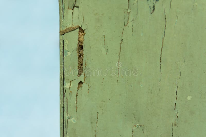 View of the termites damage on house wooden column stock photos View of the termites damage on house wooden column stock photos
