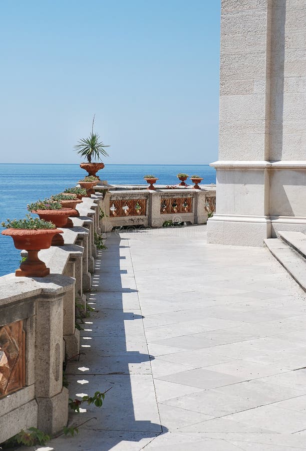 View from the terrace of luxury villa royalty free stock images