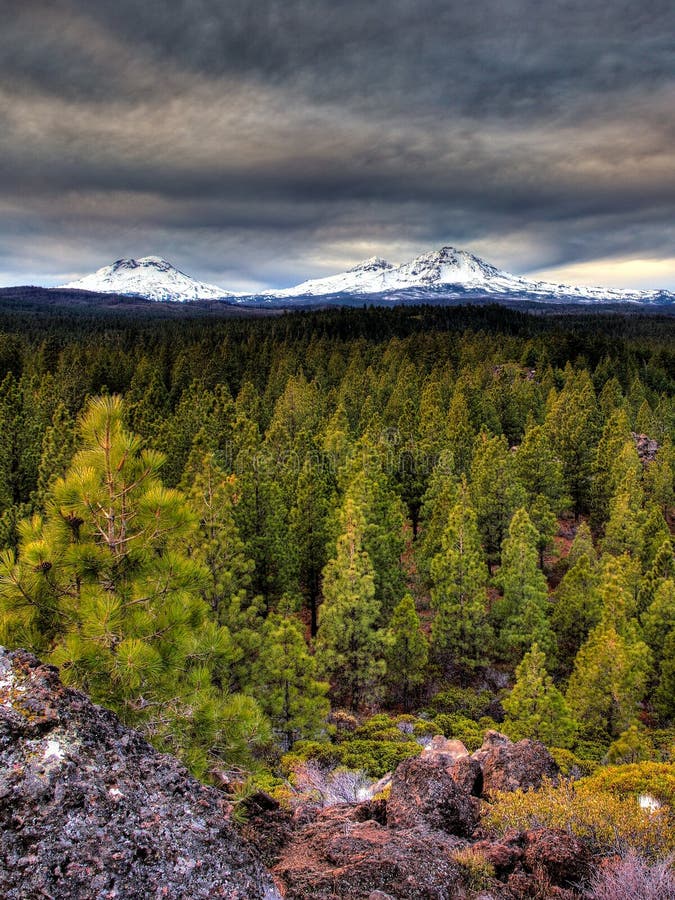 The View of Three Sisters in the Cascades Mountain Range As Seen from