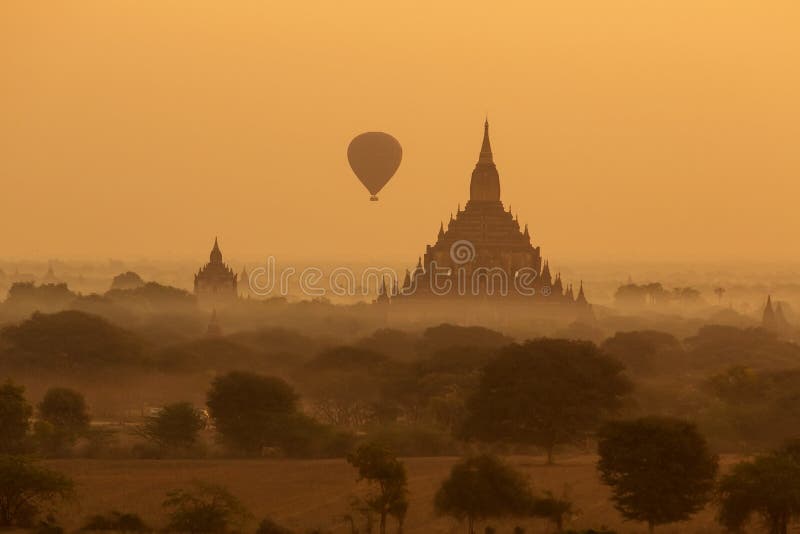 View to the ancient temples in Bagan, Myanmar