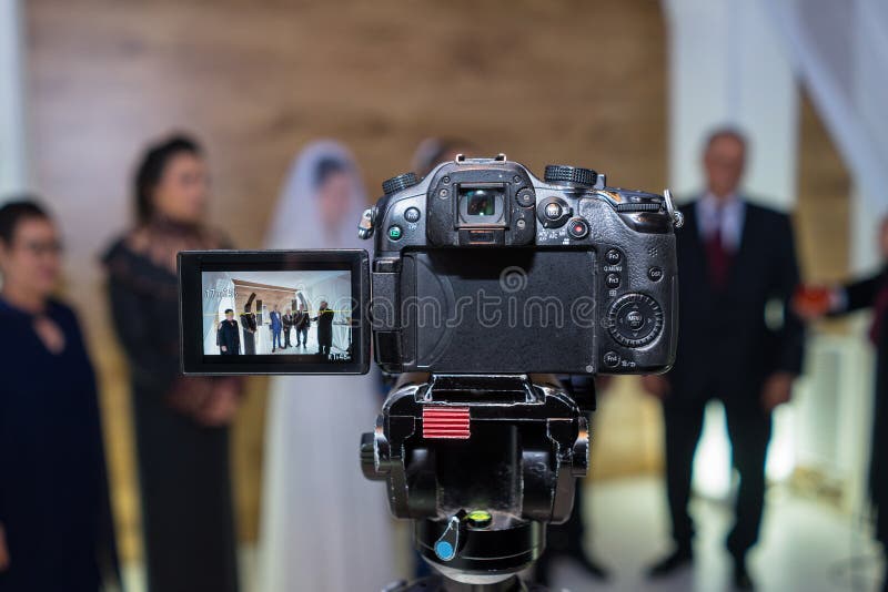 View To the Camera Display Recording Wedding Stock Photo Image of