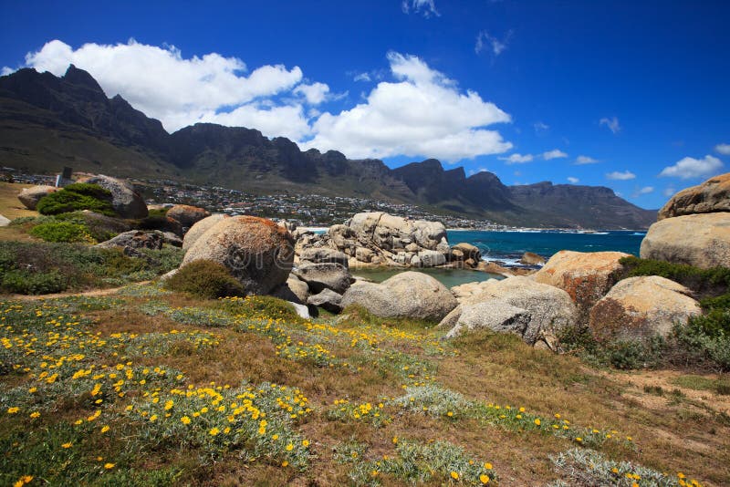 View To The Camps Bay And Mountains Stock Image - Image of capetown ...