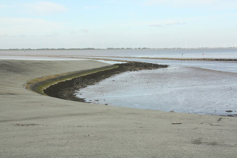 View to the Dollard at Termunterzijl.The Netherlands. View to the Dollard at Termunterzijl.The Netherlands