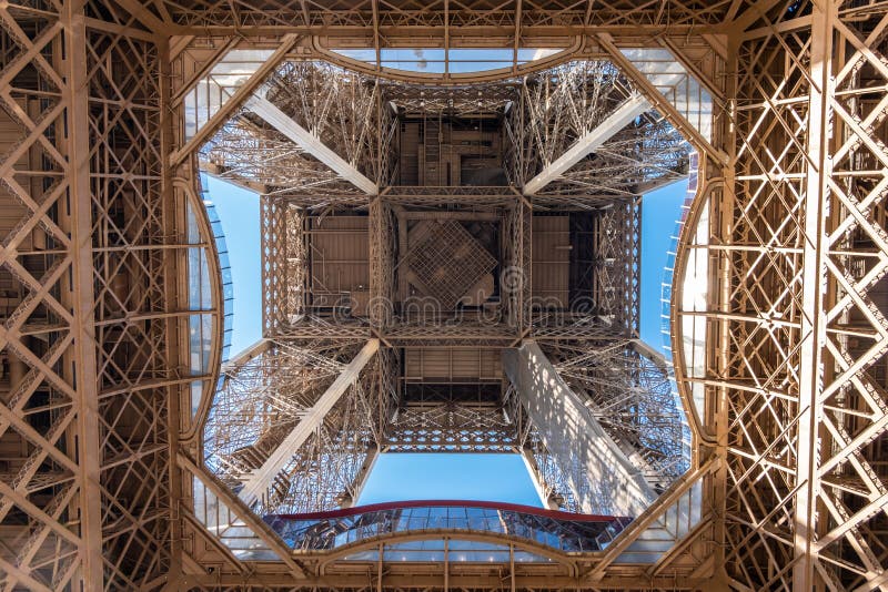 View to the inside of Eiffel Tower royalty free stock photos View to the inside of Eiffel Tower royalty free stock photos