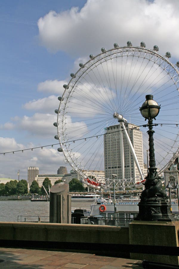 View to London Eye and street Lantern.London.Great