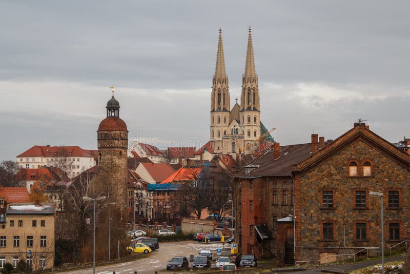 View to the medeival town Gorlitz & x28;Goerlitz& x29; in the evening