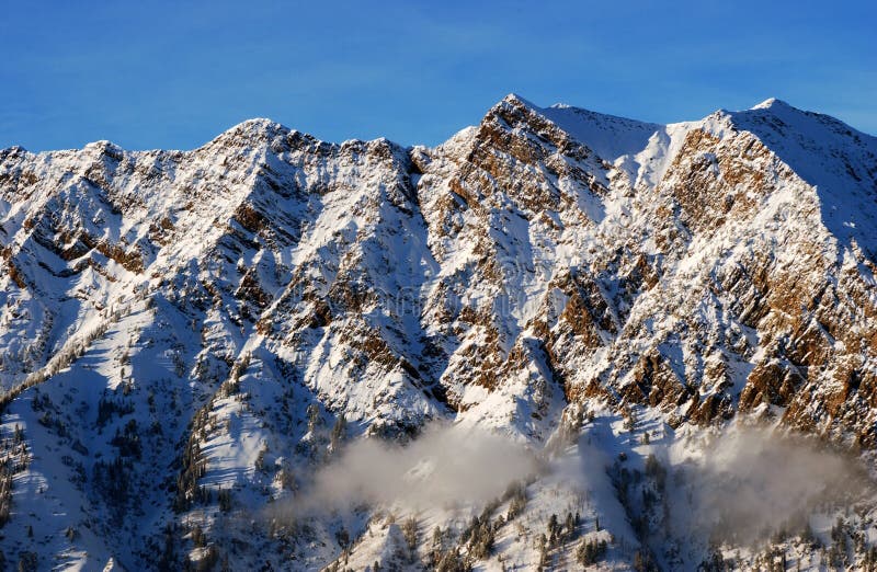 View to the Mountains from Snowbird ski resort in Utah, USA