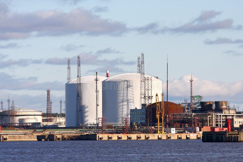 View to oil tanks