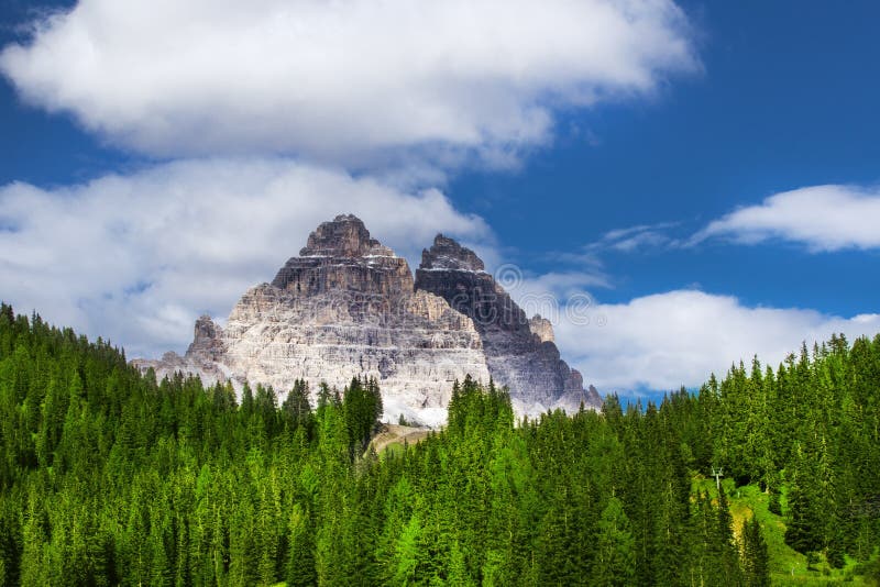 View to the Tre Cime di Lavaredo in Dolomites, Italy, Europe stock photo View to the Tre Cime di Lavaredo in Dolomites, Italy, Europe stock photo