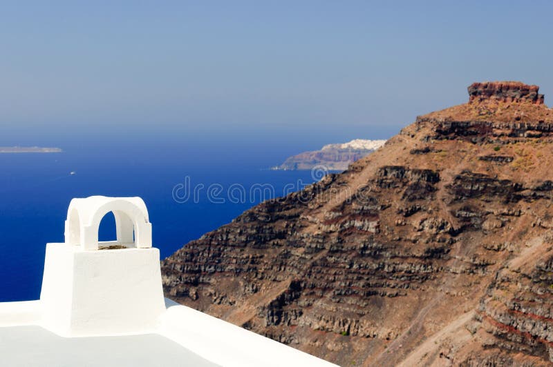 A view to volcano in Santorini stock photo A view to volcano in Santorini stock photo