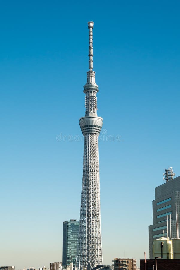 View of tokyo cityscape with blue sky royalty free stock images