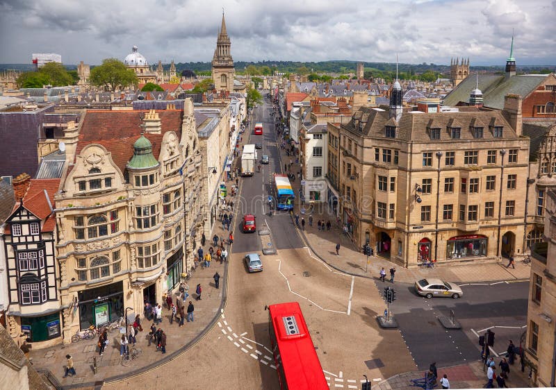 View from the top of Carfax Tower to the center of the Oxford city. Oxford University. England stock photography View from the top of Carfax Tower to the center of the Oxford city. Oxford University. England stock photography